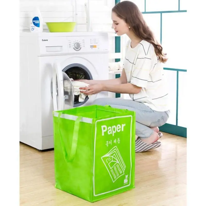 Foldable Cotton Linen Laundry Basket Storage Clothes Storage Basket For Toys Hamper Washing Bag Foldable tool