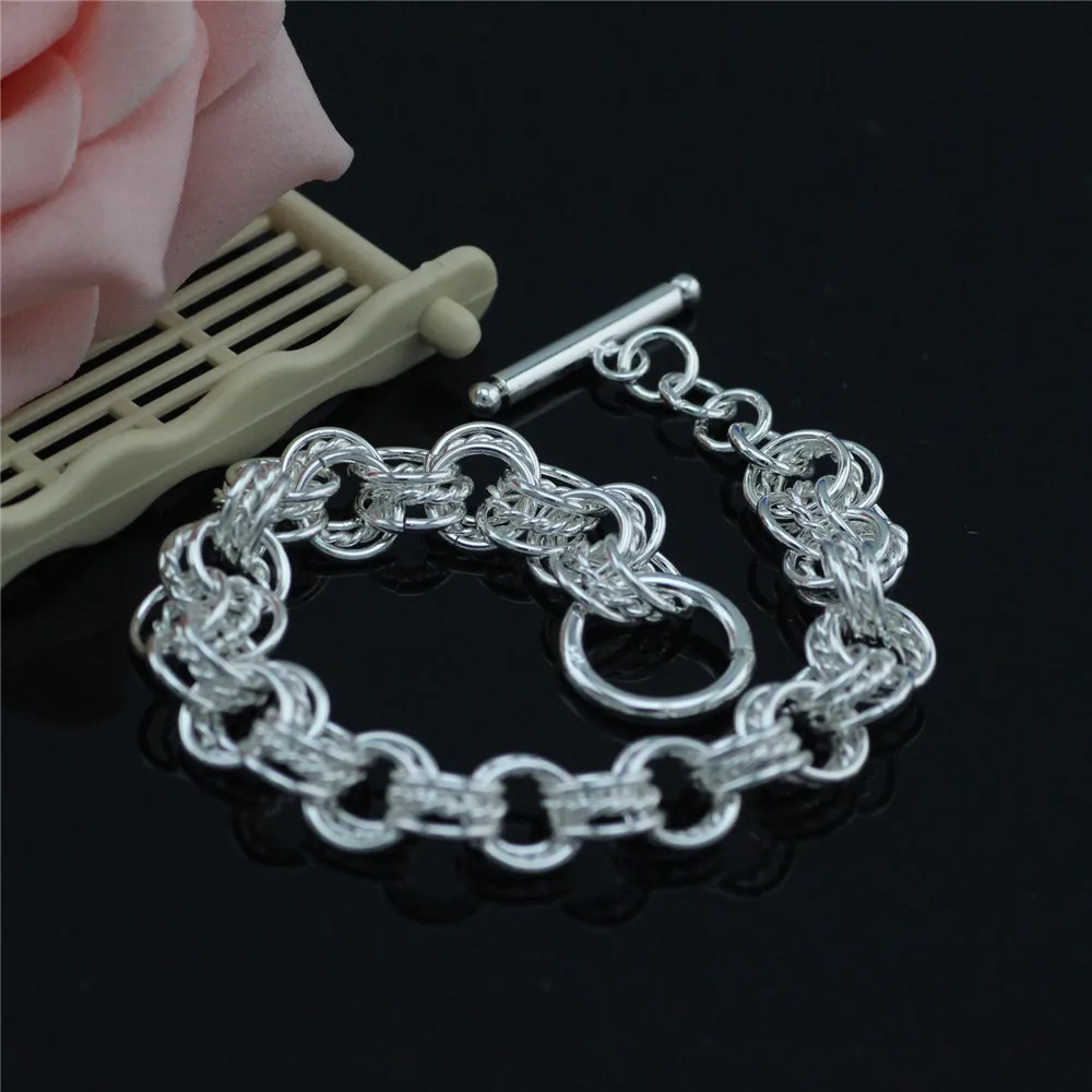 925 sterling silver bracelet The new silver bracelet men Women's