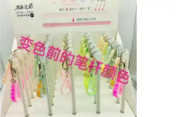 

heart change color by light gel Pen Pen School Office writing Supply student Stationery gift black Neutral pen 0.5mm 30pc/lot