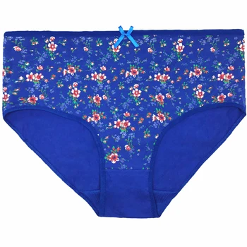 

4PCS/lot Fashion Briefs Mid Waist Printed Panties Underwear Women Cotton Floral Plus Size Panty Panties for Women 2xl 3xl 4xl