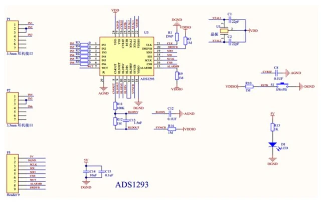 ADS1293 デジタル心電図 (ecg) モジュール生理信号測定 3