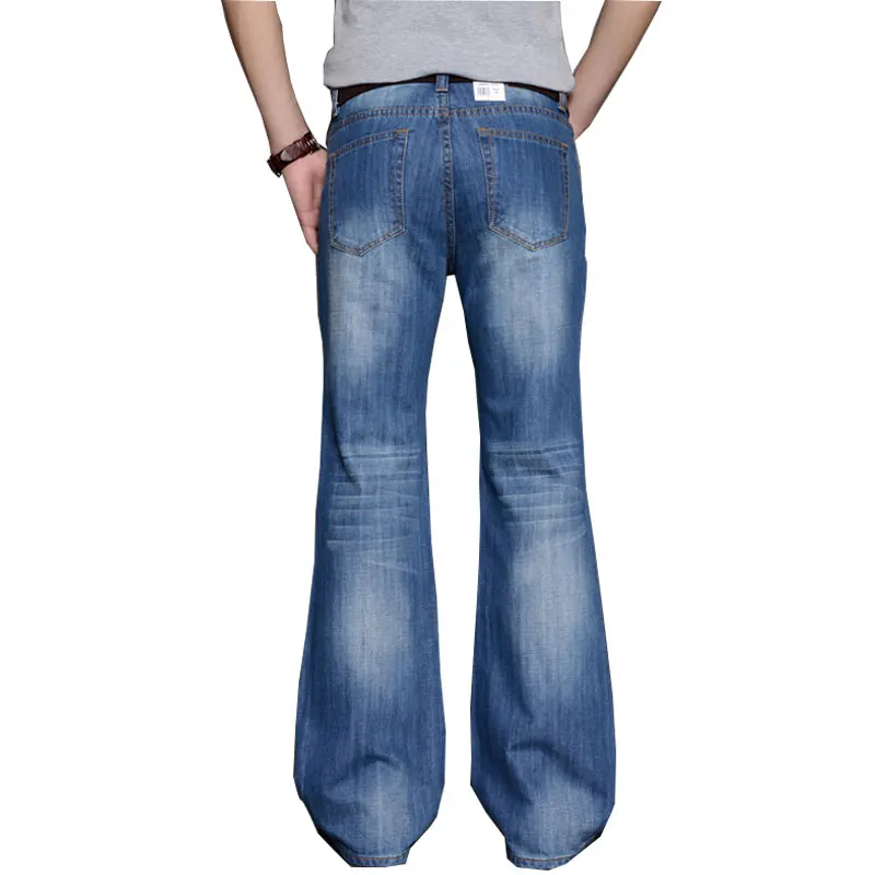 2017 Mens Big Flared Jeans Boot Cut Leg Flared Loose Fit high Waist Male Designer Classic Denim Jeans Pants Bell Bottom Jeans