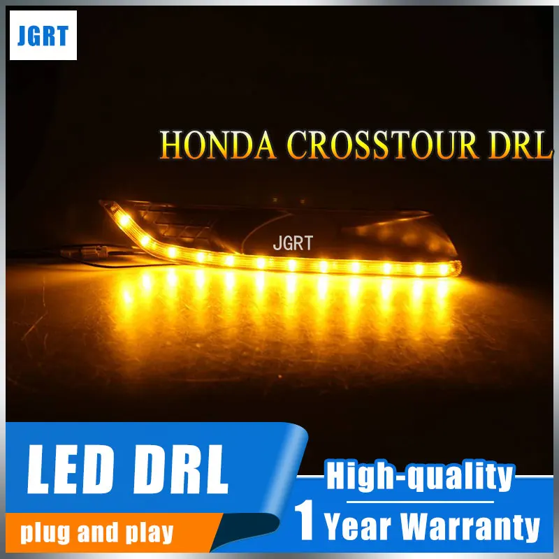 

car styling 2012-2014 For Honda Crosstour LED DRL ForCrosstour led fog lamps daytime running light High brightness guide LED DRL