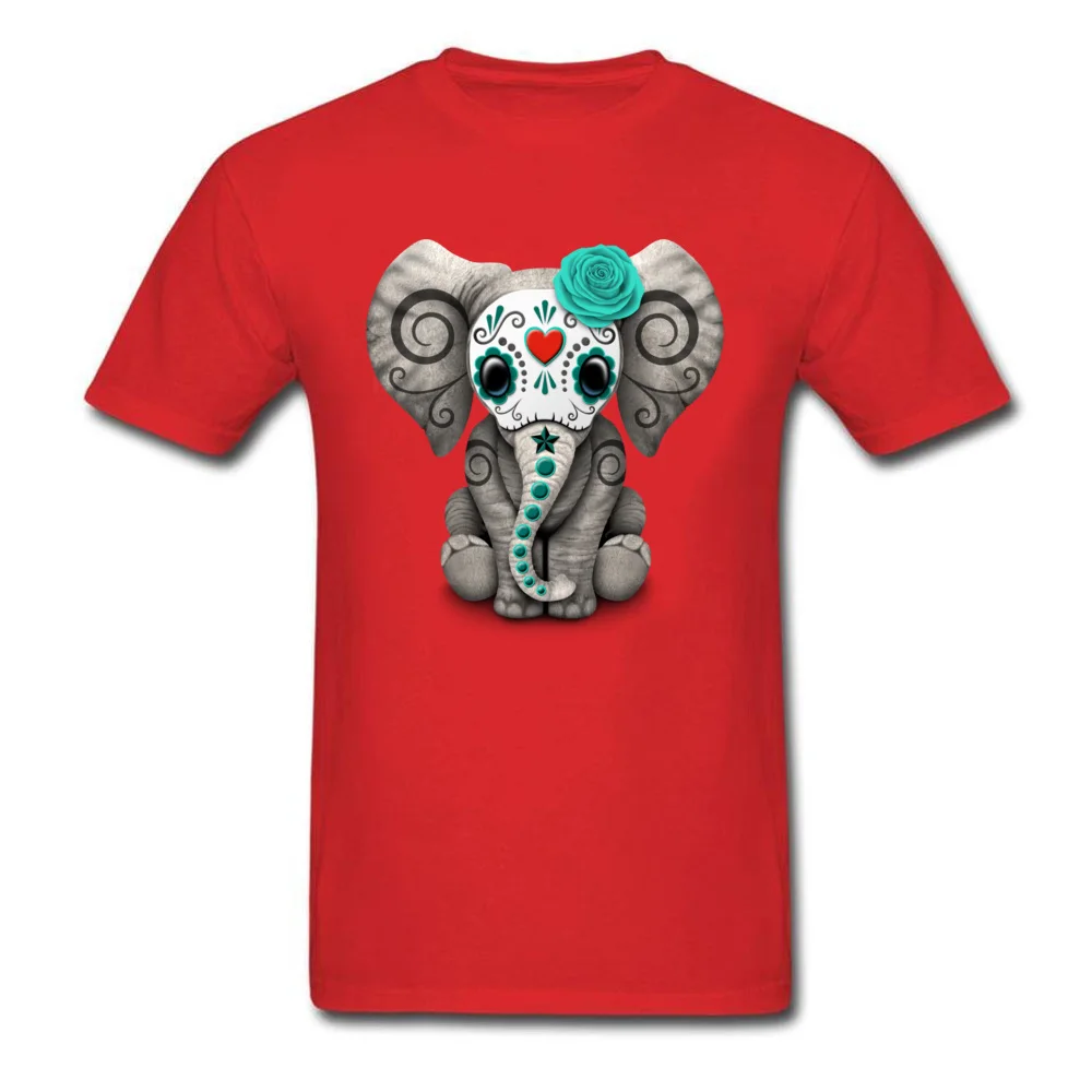Comics Tshirts Family Short Sleeve Printing Cotton Round Neck Men Tops Tees Casual Tee Shirts ostern Day Wholesale Blue Day of the Dead Sugar Skull Baby Elephant red