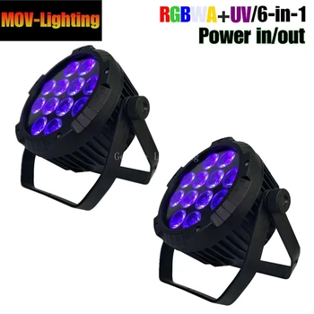 

2pcs/lot Aluminum alloy LED Par 12x18W RGBWA UV 6in1 Can led dj stage lighting