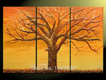 

Hand Painted Abstract Canvas Art Tree Oil Painting Modern 3 Piece Home Wall Decor Picture Sets