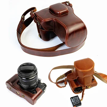 

portable Camera Bag PU Leather Case For Fujifilm Fuji X-T1 T1 XT-1 XT1 SLR cover pouch with Battery Bottom Opening