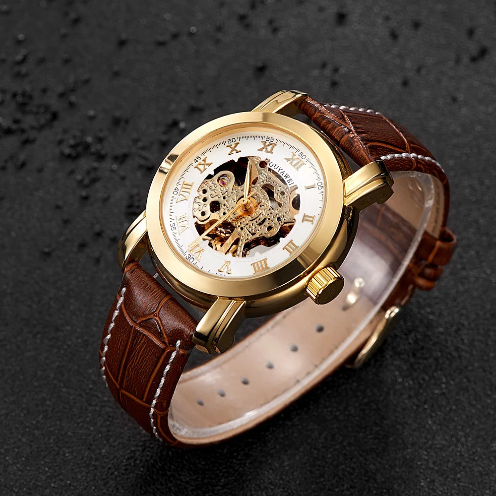 Montre Homme OYW Скелет Мужские автоматические часы механические мужские бизнес модные