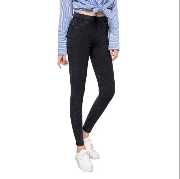

Womens Elastic Waist Shinny Jeans Leggings Mujer Spring Autumn Women High Stretch Denim Jeans Leggins Push Up Plus Size 5XL 6XL