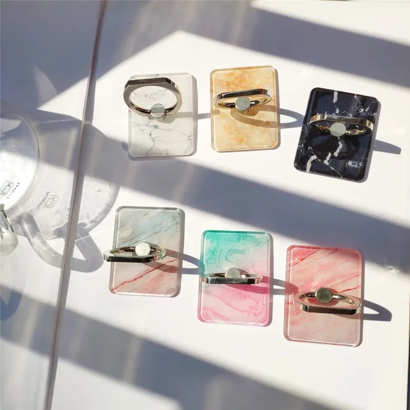 Fashion Colorful Finger Ring Universal Marble For Huawei For Samsung Mobile Phone Cover Smartphone Stand Holder For iPhone Case