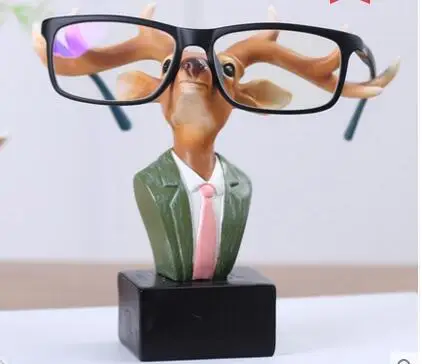 

Creative small set of eyeglass frames. Cute animal deer head office desktop decoration.017
