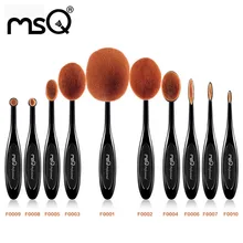 MSQ New Arrival 10pcs Oval Makeup Brush Set Multipurose Professional Foundation Powder Brush Kits With a Box