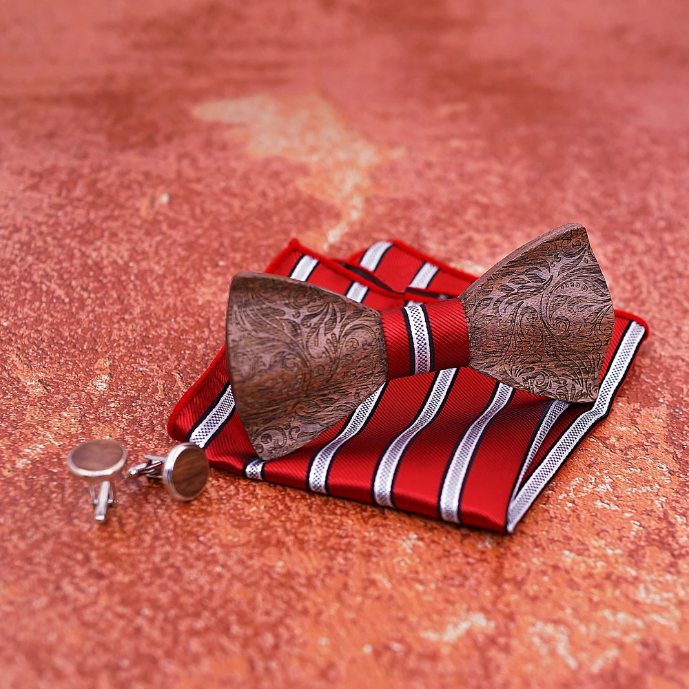 3D цветочный деревянный галстук-бабочка Галстуки для Для мужчин деревянный галстук дерево элегантный джентльменские бабочки ручной работы
