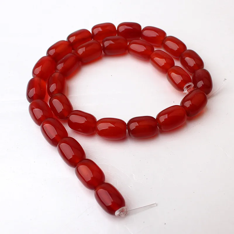 barrel beads red agate1