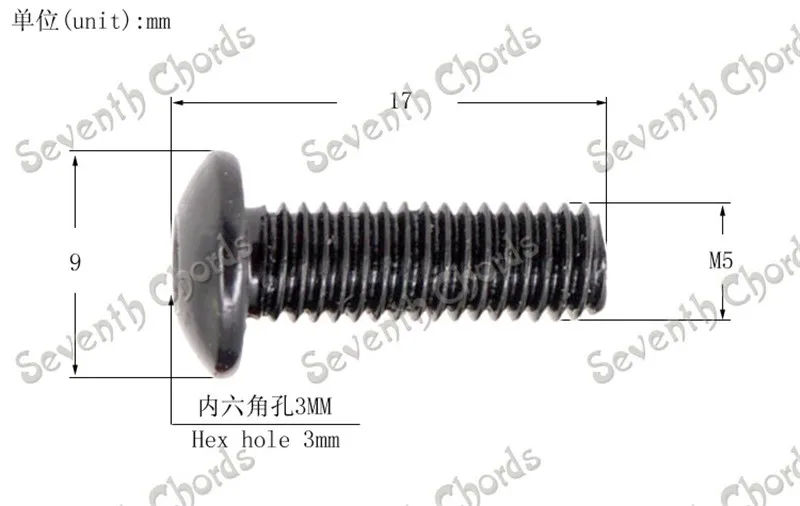 60 шт. M5 * 17 мм Tremolo мост тонкой настройки винт Humbucker Пикап Polepiece шестигранный для