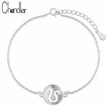 Браслет Чандлер из стерлингового серебра 925 пробы Leo Lion Leonis с подвеской и браслетом 12 знаков зодиака Созвездие астрологическая роскошь