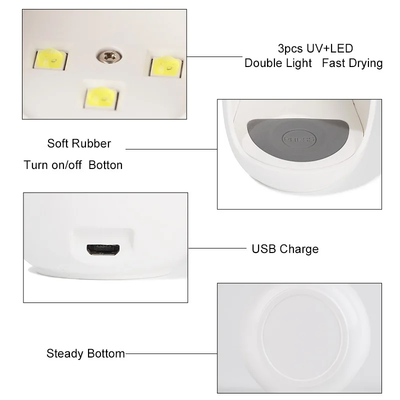 В форме яйца 3 Вт УФ светодиодный светильник для ногтей одна лампочка на Палец Гель-лак для ногтей сушилка сушильная машина умный датчик 45 s/60 s USB разъем