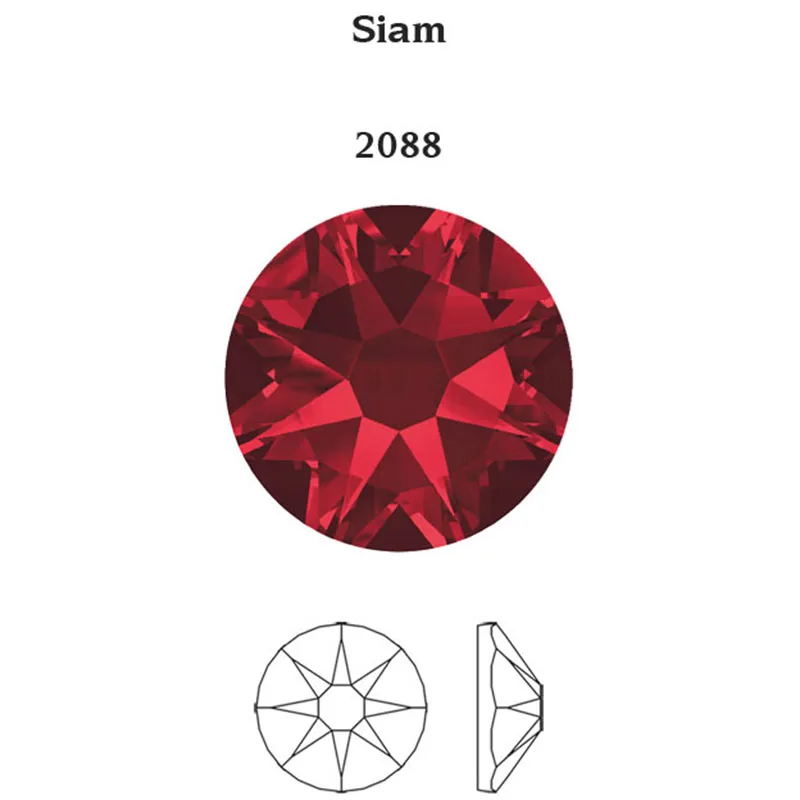Многоцветный SS20 Xirius Горячая фиксация Стразы 2078 граней 8 большой 8 маленький мотив железа на декоративные камни для одежды украшения одежды - Цвет: Siam