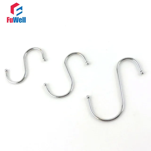 Best Quality 10pcs/lot S Shaped Hooks Hanger Kitchen Cabinet Storage Holders for Clothes Pot Pan Kitchen Hooks Holder 