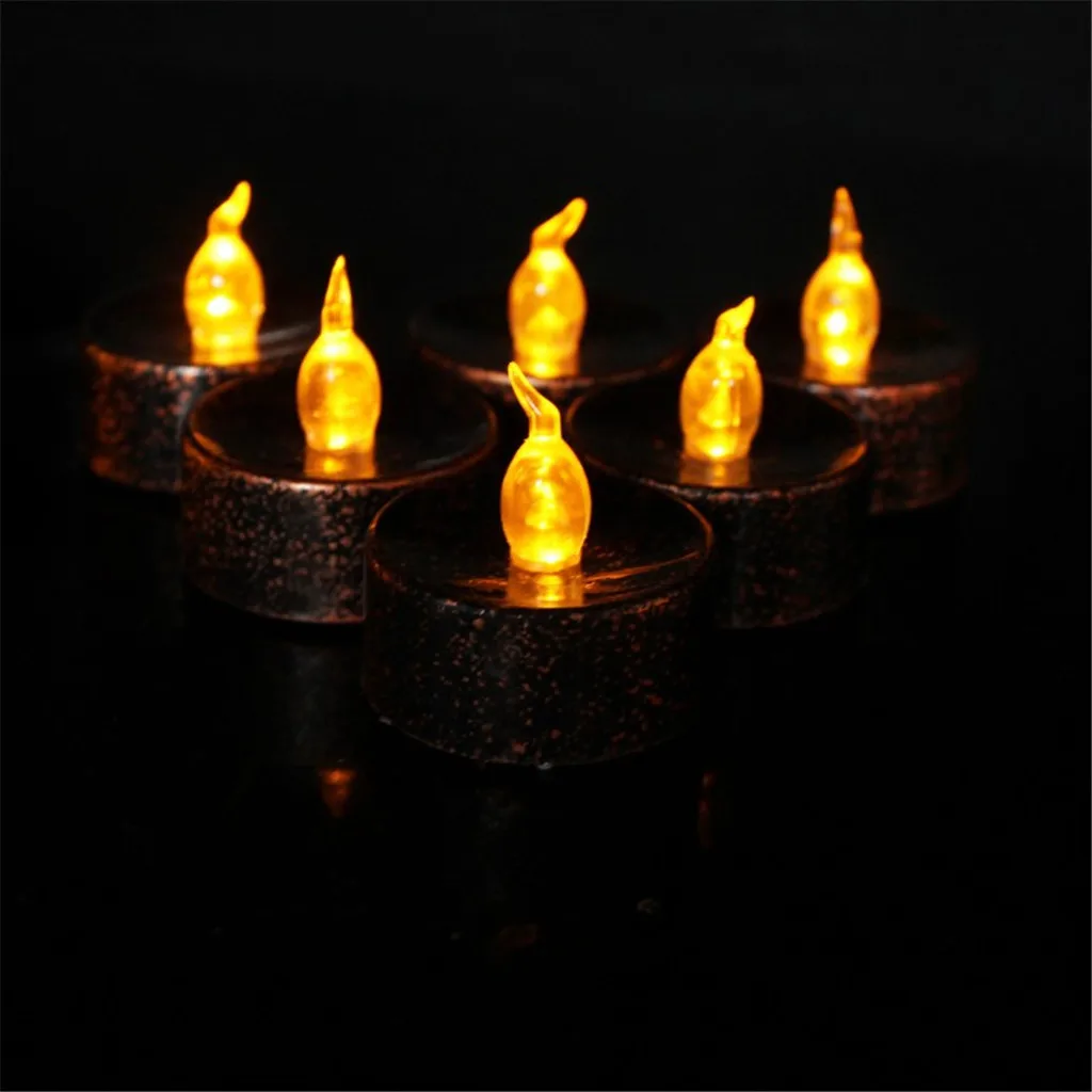Батарея беспламенный светодиодный чай свет свечи для дома свадебный церковный Декор-черный
