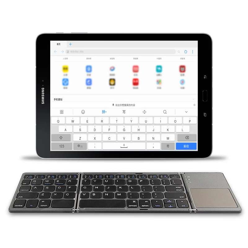 Дважды Складная Беспроводная bluetooth-клавиатура для samsung Galaxy Tab S4 в A2 10,5 SM T590/5/7 T830/5 планшет тачпад Клавиатура Чехол