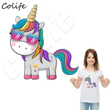 Красочный Единорог Parches популярный персональный аксессуар наклейки железо на теплообмен джинсовые экологически чистые патчи