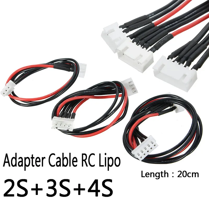 

3Pcs Silicone Wire 2S/3S/4S JST-XH Balance Extension 20CM Adapter Cable Silicone Line 20AWG