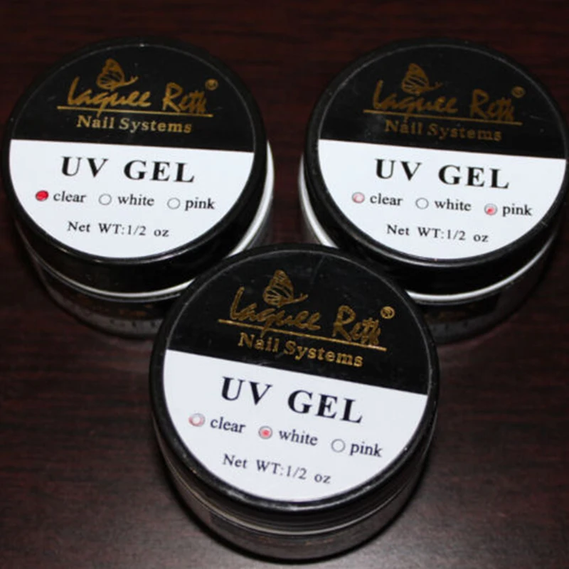 

3PCS X Pink White Clear Transparent 3 Color Options UV Gel Builder Nail Art Tips Gel Nail Manicure Extension