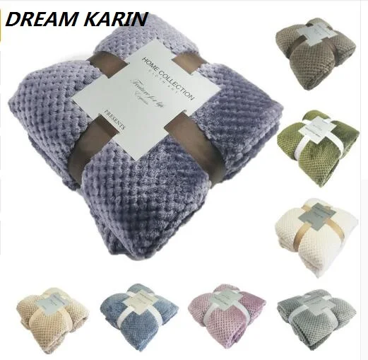 

DREAM KARIN Blanket Flannel Aircraft Sofa Use Office Children Blanket Towel Travel Fleece Mesh Portable Car Travel Cover Blanket