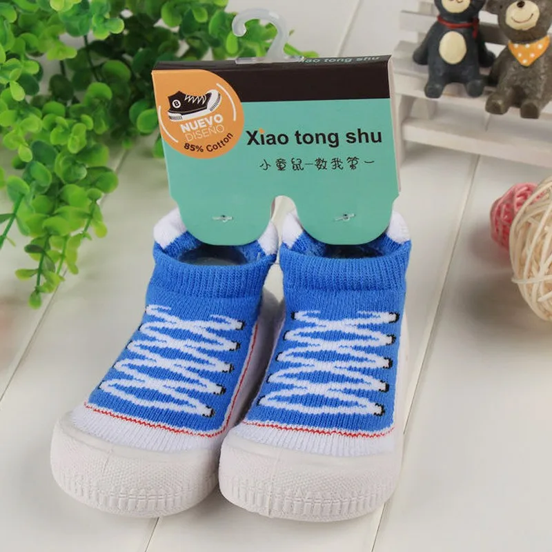 Дышащие нескользящие носки для малышей, носки для маленьких девочек, детские носки для мальчиков, новые детские Нескользящие носки для новорожденных - Цвет: Темно-синий