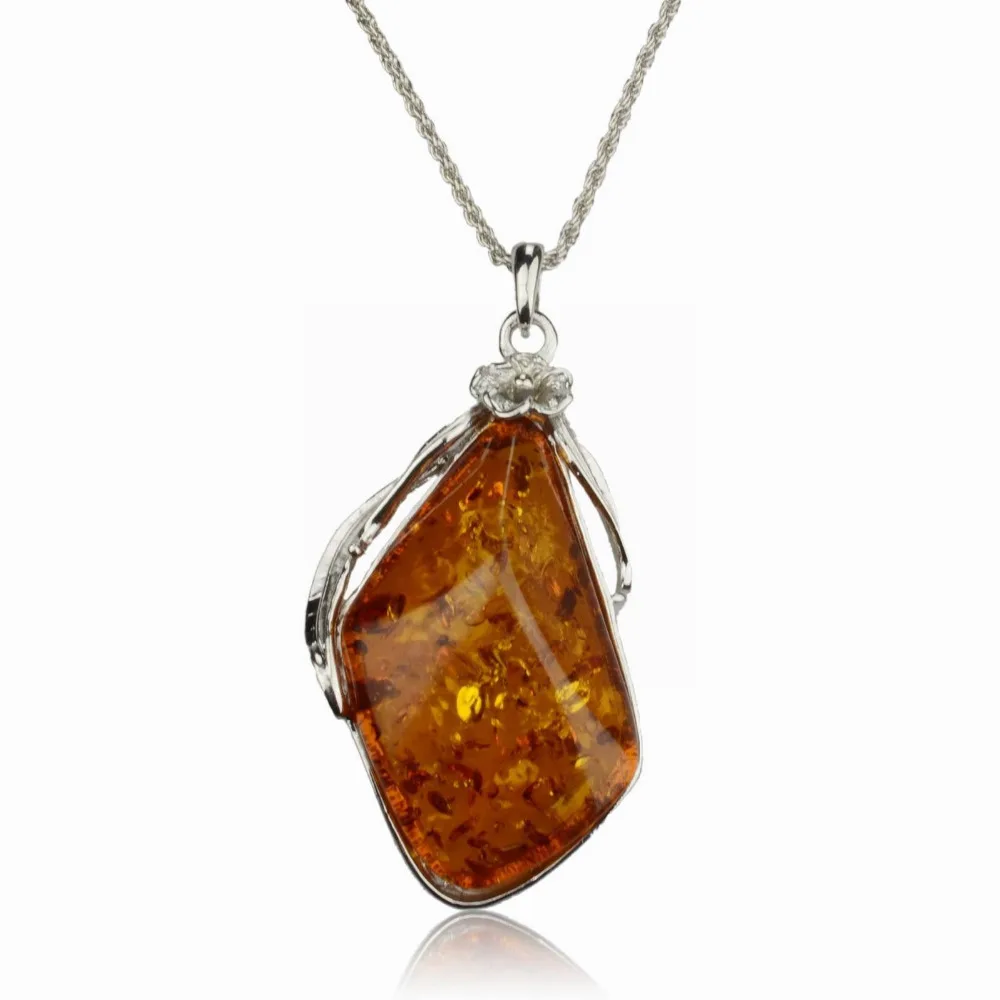 

Women Imitation Chain Necklace Pendant Beautiful Bridal Tibetan Silver Baltic Flower Chain Necklace Wedding Party Jewelry