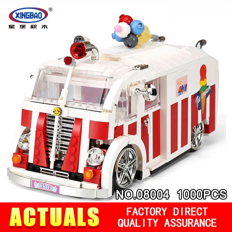 

XINGBAO 08004 1000Pcs Creator The Ice Cream Car Set Building Blocks Bricks Children Educational toys Model as Christmas