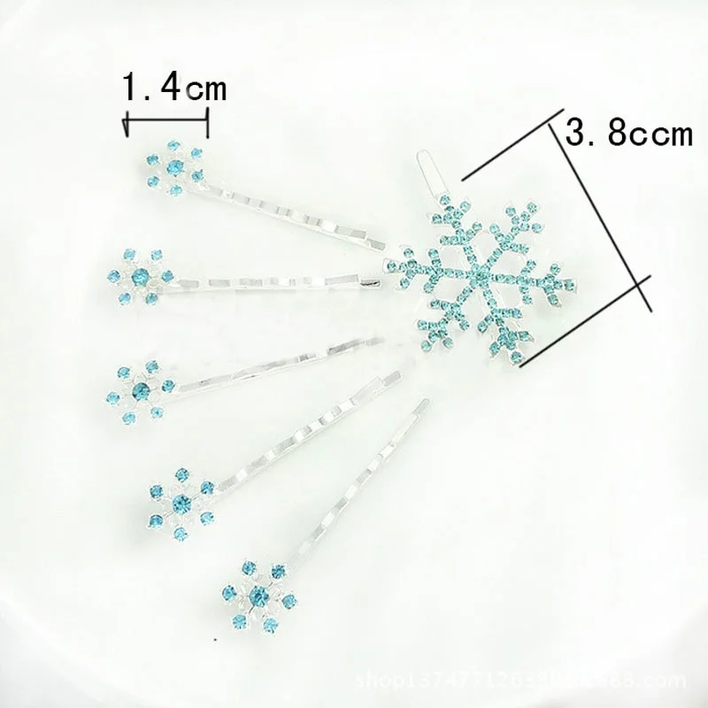 6 шт./партия девочки заколки для волос Принцесса Кристалл Шпилька-Снежинка детский зажим для волос ювелирные изделия