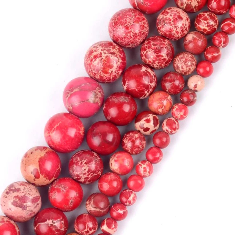 

Wholesale Round Red Sea Sediment Jaspers Beads For Making Jewelry 4 6 8 10 12mm Natural Stone Beads Fit Diy Bracelet Jewellery