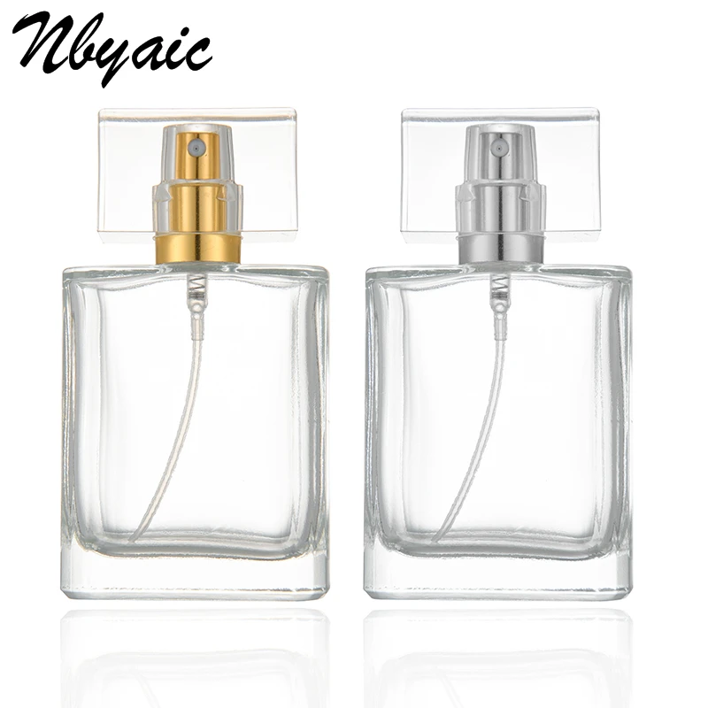 1Pcs 30ml 50ml perfume bottle Glass Refillable Perfume Bottle With Metal Spray &Empty Packaging glass perfume bottles with spray