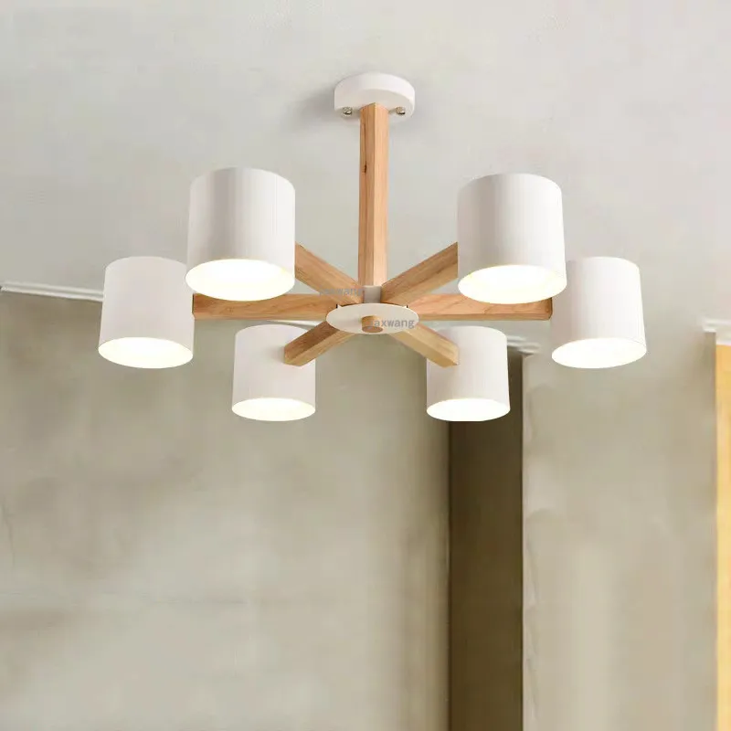 

Europe Lamp Shade Wood Ceiling Chandelier In the Living Room Bedroom Kitchen Light Loft LED Chandeliers Chandelier Lighting