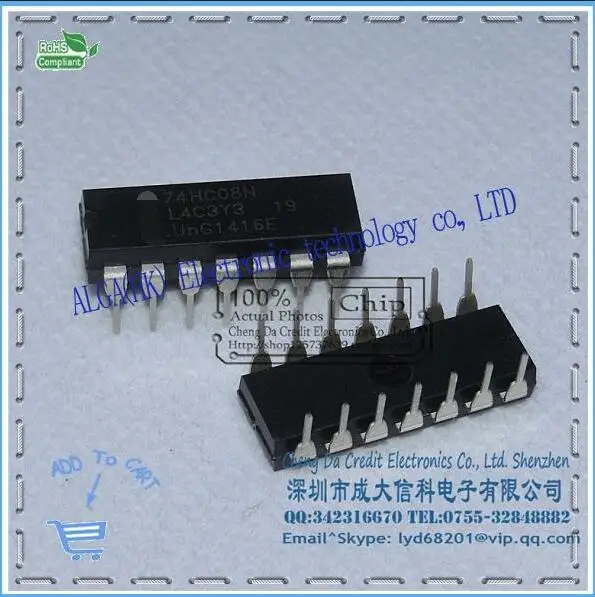 74HC08 74HC08N SN74HC08N DIP14 four new road 2 is input and gate logic