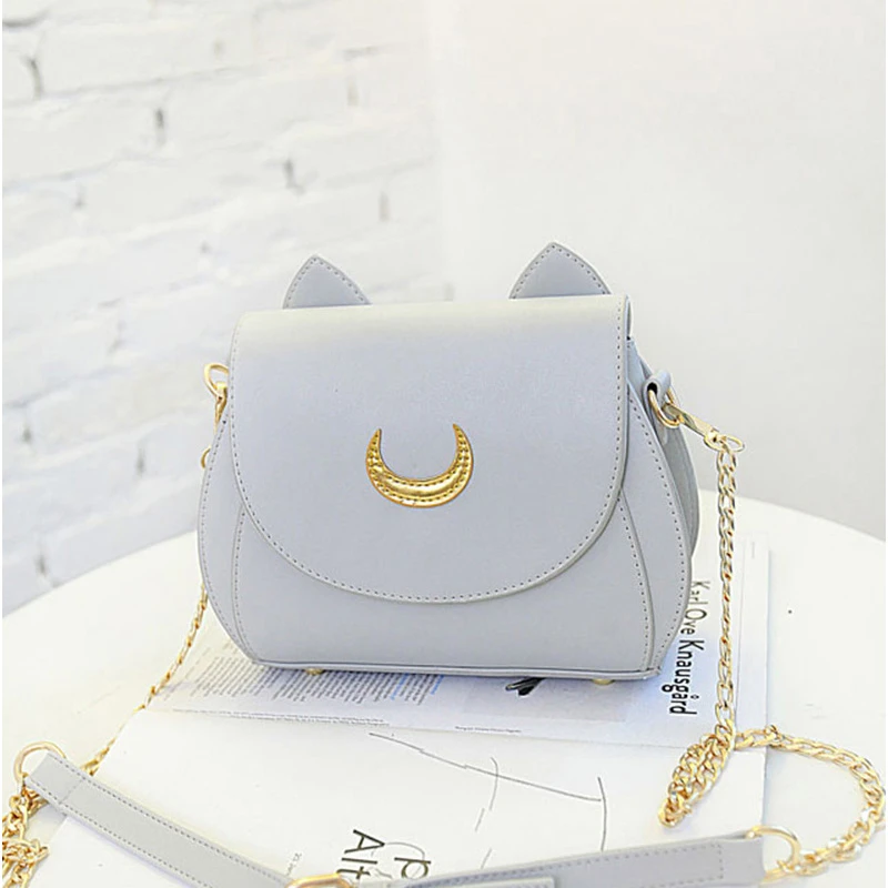 Perilla Marque Ete Marin Lune Sac A Main Noir Luna Chat Forme Chaine Sac A Bandouliere Pu Cuir Femmes Messenger Bandouliere Petit Sac Aliexpress