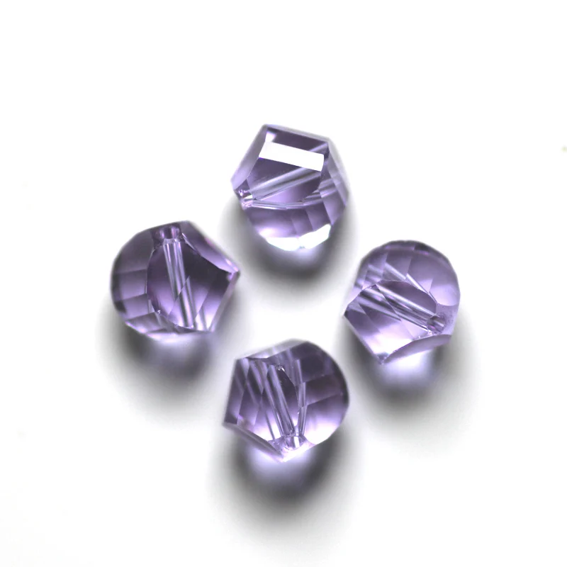 100 шт 6 мм бусины лэмпворк Кристалл Твист Круглое стекло колье с бусинами ручной работы серьги DIY Изготовление ювелирных изделий SQ3A66 - Цвет: 04 lt violet