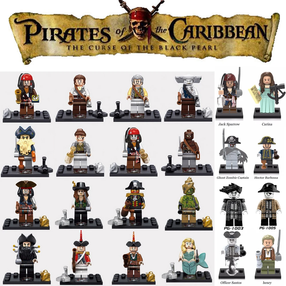 

For Legoing Pirates Of The Caribbean Figure Jack Henry Building BlockS Model Compatible Legoings Figures DIY Toys For Children