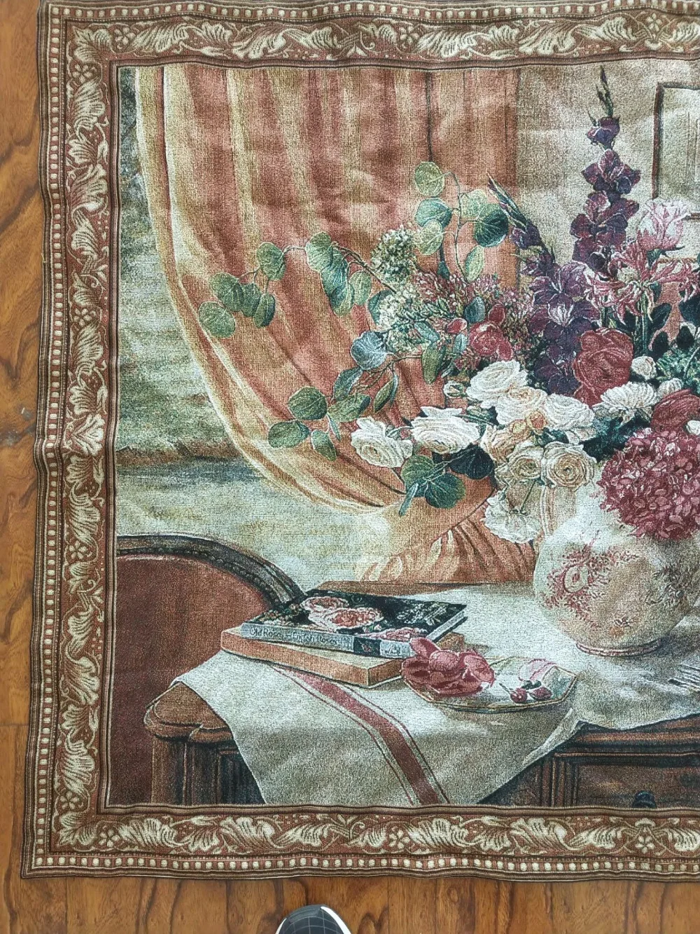 100*140 Aubusson wall hanging tapestry antique furnitur medieval mural living room wall picture rose still life home fabric 100*140 Aubusson wall hanging tapestry antique furnitur medieval mural living room wall picture rose still life home fabric
