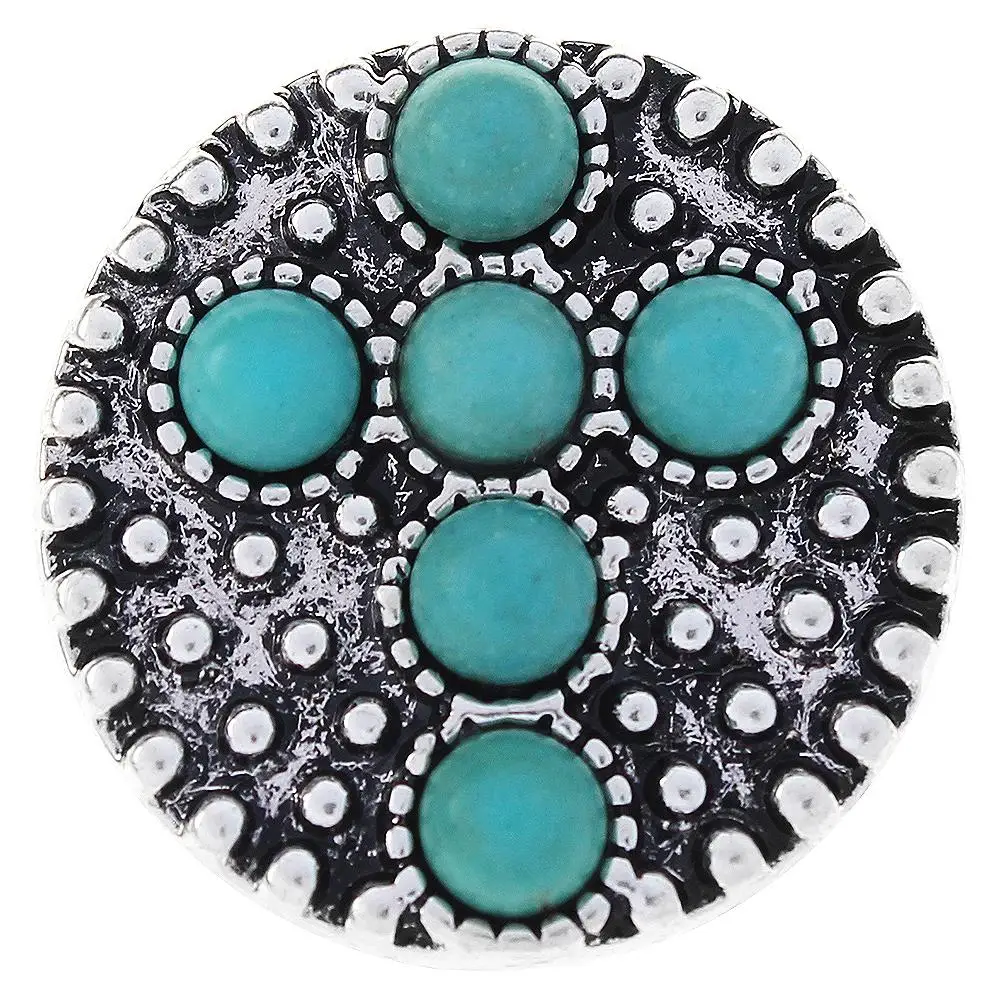 

JaynaLee 20mm Turquoise Beads Cross Ginger Snap Charm Fit Snaps Interchangeable Jewelry for women men gifts GJS1038
