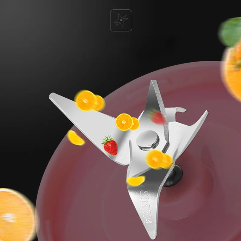 USB оранжевый соковыжималка 480 мл перезаряжаемый блендер Смеситель 6 лезвий цитрусовый многофункциональный блендер фруктовый смузи соковыжималка для дома