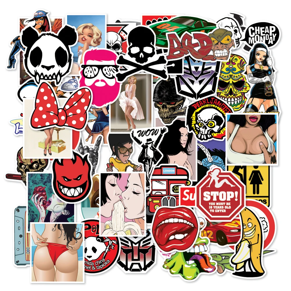 100 pcs/pack stickers Classic Fashion Style Graffiti Stickers For Moto car suitcase cool laptop Cartoon anime Skateboard sticker | Игрушки и