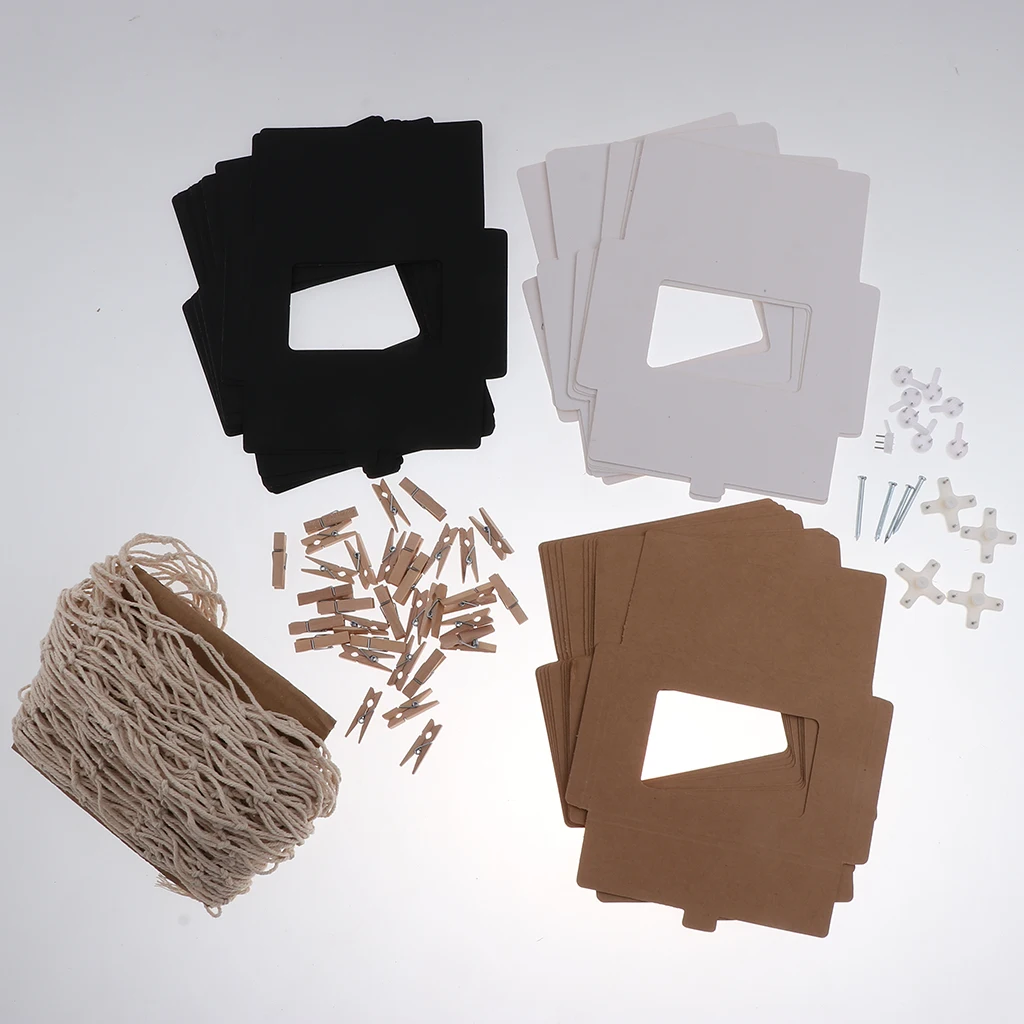 Creative Hanging Photo Display Photo Frame DIY Fishing Net Wall Art Picture Holder With Paper Picture Frame Clips Nails