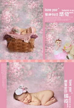 

5ft*7ft Photography Backdrops Spring Pink Hazy Newborn Photography Background Fabric Studio Backdrops Vintage Backgrounds