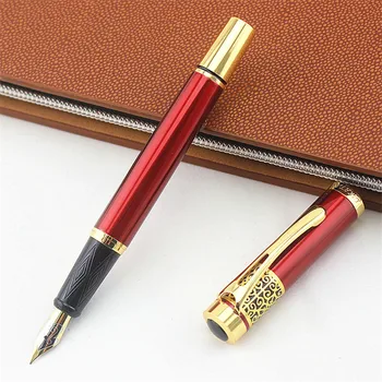 

High Quality Colorful 0.5mm Metal Texture Fountain Pen Replaceable Ink Pen Business Student Stationery