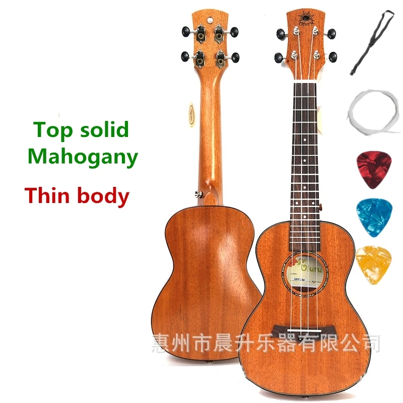 

Ukulele Concert 23 Inches Top Solid Mahogany Acoustic Thin Body Matte Red Mini Guitar 4 Strings Ukelele Uke Guitarra