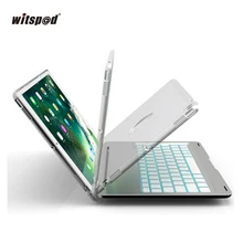 Witsp @ d-Para IPAD PRO 10.5 Pulgadas Teclado Caso de Lujo, 7 Colores de Iluminación Inteligente Folio Cubierta de la Caja Bluetooth Wireless Teclado De Metal