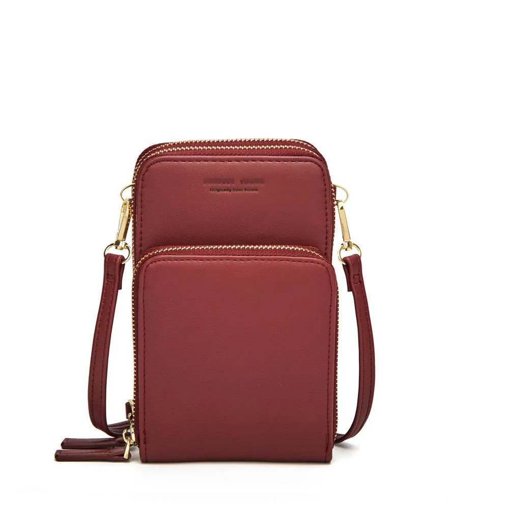Новое поступление, красочные кошельки для мобильного телефона, модные, для ежедневного использования, держатель для карт, маленькая летняя сумка на плечо для женщин, сумки - Цвет: Burgundy